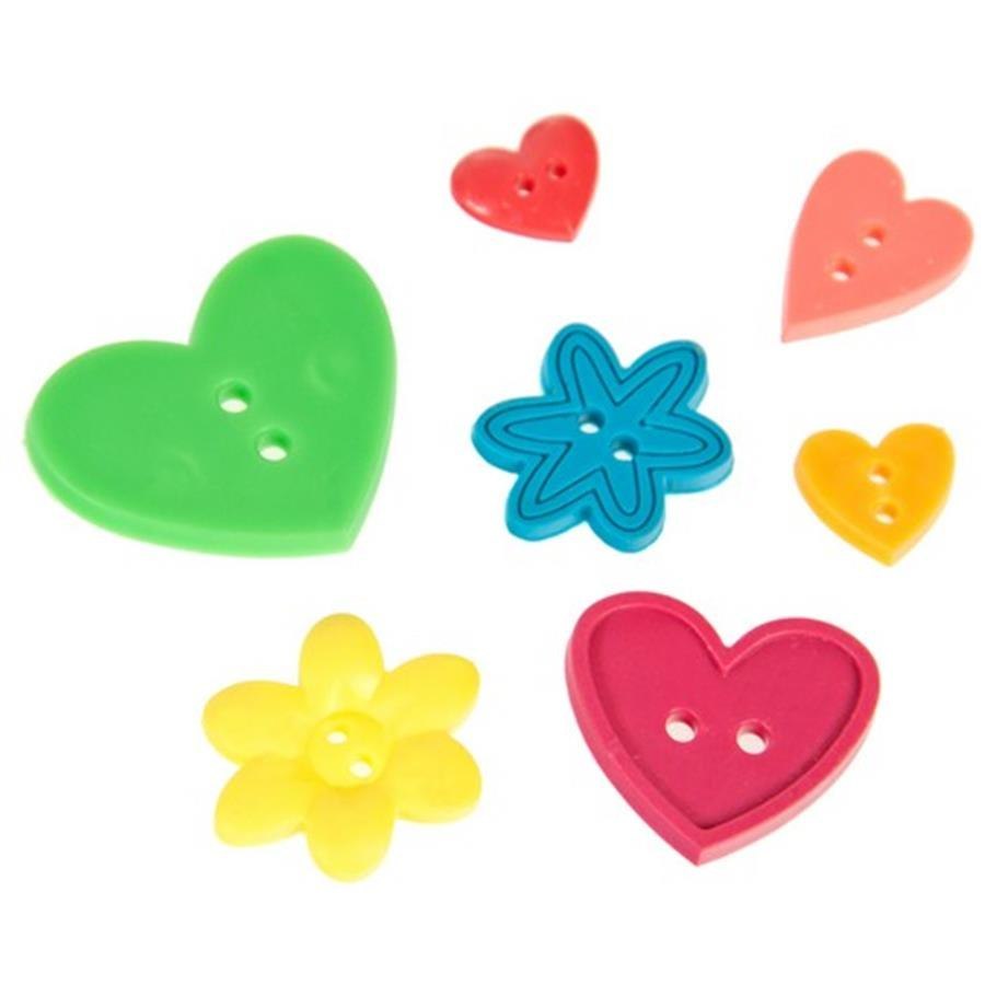 ROUND PLASTIC BUTTONS CRAFT WITH FUN 304051